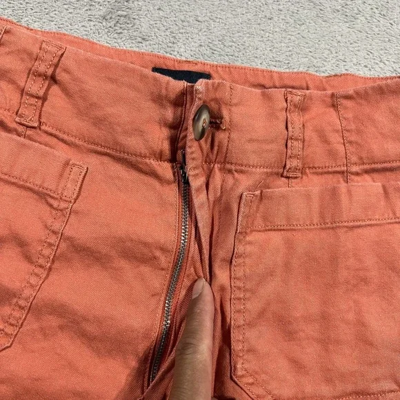 Maeve Pants Womens 27 The Colette Wide Leg Patch Pockets High Rise Cropped Linen - Picture 7 of 14